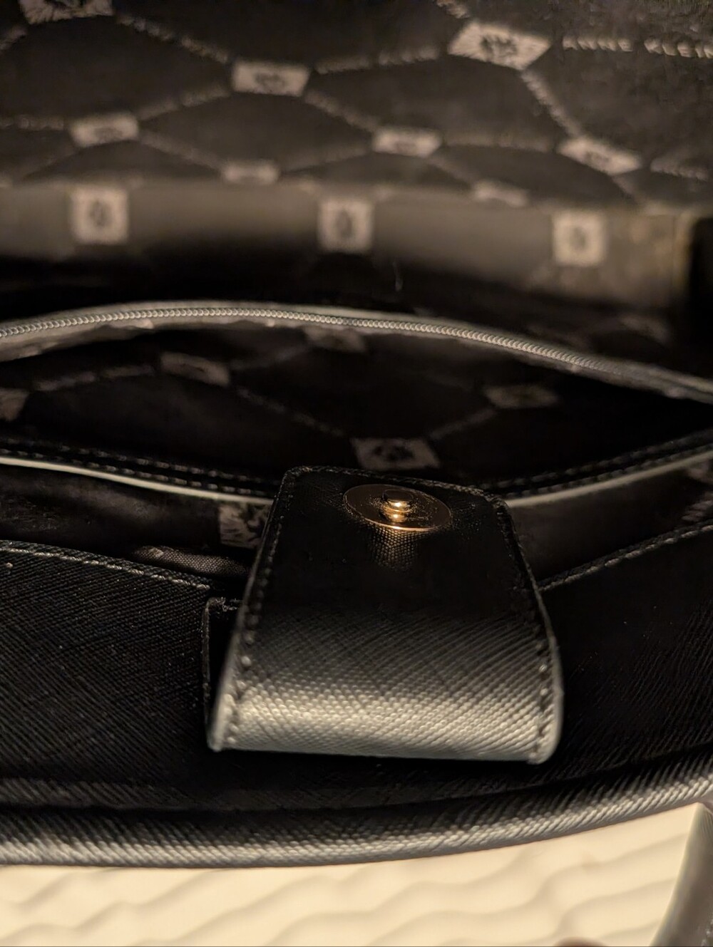 Anne Klein Black Structured Tote with Top Handles - Picture 11 of 12